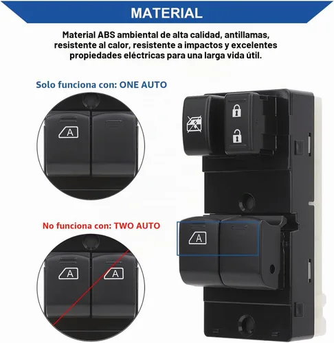 Vista 5 de Obaee Interruptor maestro de ventana eléctrica para lado del conductor compatible con Nissan Frontier 2007 2008 2009 2010 2011 2012 2013 2014 2015