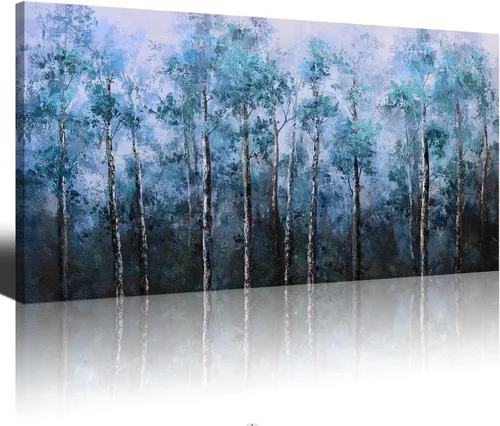 Vista 27 de Pogusmavi Decoración de pared para sala de estar, arte de pared para sala de estar, lienzo artístico/cuadros para dormitorio Diente de león azul