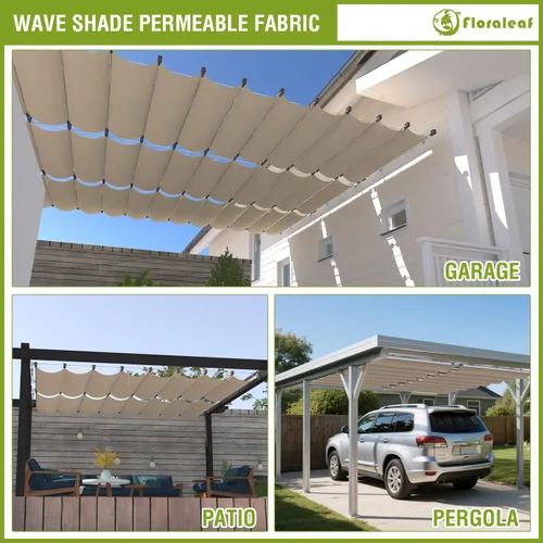 Vista 7 de Cubierta de Sombra para Pérgola de 3'×4' Impermeable Retráctil Toldo de Repuesto para Pérgola Vela de Sombra Deslizante con Herrajes de Cable