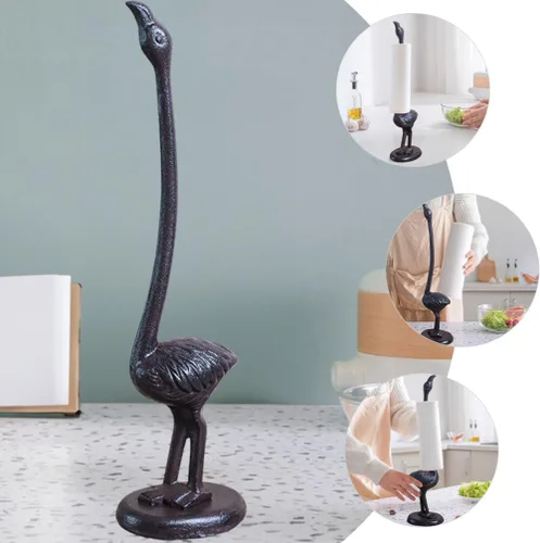 Vista 6 de EXCEART Soporte para toallas de papel flamenco, soporte para rollo de papel higiénico de animales, soporte único para toallas de cocina, dispensador