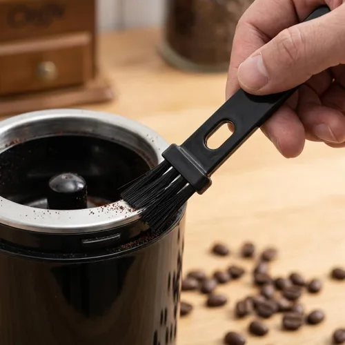 Vista 6 de Cuchara de café con cepillo para molinillo de espresso, 4 piezas, cepillo 2 en 1 para limpiar máquinas de café expreso y recoger polvo de té