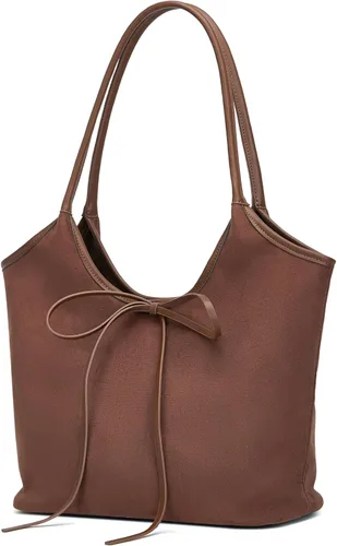 Vista 2 de Bolso de mano vintage con lazo francés de gran capacidad, bolso de hombro, bolso elegante para las axilas para mujeres y niñas