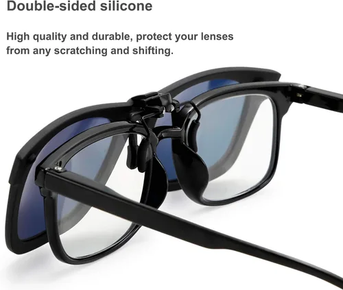Vista 3 de FEISEDY clásico polarizado rectangular clip gafas de sol hombres mujeres para gafas graduadas B2605