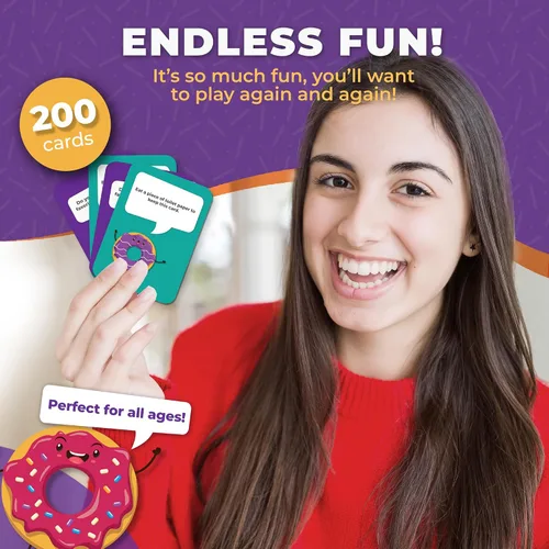 Vista 7 de Juego de cartas Do or Donut – Emocionante desafío de noche de juegos en familia y para parejas, juego divertido para reuniones familiares, fiestas