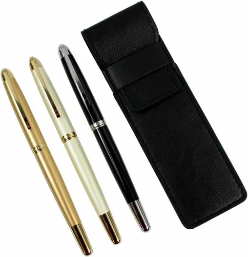 Vista 3 de Gullor 3 piezas en set 606 pluma estilográfica con cartuchos en 3 colores con estuche para pluma