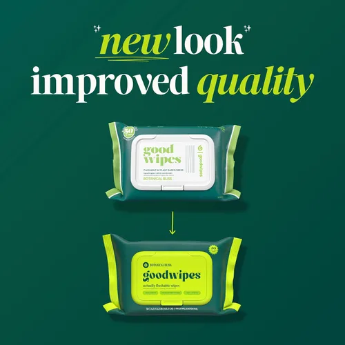 Vista 5 de Goodwipes Toallitas desechables para el trasero - Vitamina E y aloe - Seguras para alcantarillado y fosa séptica - Toallitas húmedas extra grandes