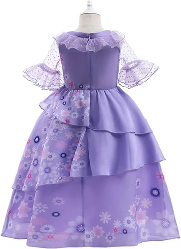 Vista 6 de Encanto Madrigal - Disfraz para niñas, Isabela, cosplay, ropa de juego de rol, disfraz de princesa para niños