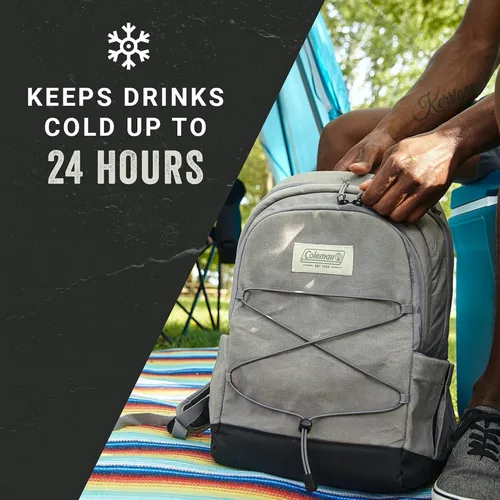Vista 6 de Coleman Backroads 30-Can Soft Cooler Backpack, Leak-Proof Portable Insulated Backpack Cooler, Keeps Contents Cold up to 24Hrs, Built-in Bottle Opener