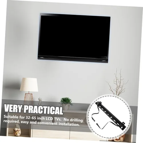 Vista 2 de 1 juego de soporte de pared para TV sin tachuelas para 32 televisores de pantalla plana, instalación sin taladro, soporte resistente para paneles