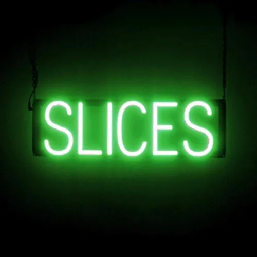 Vista 47 de SpellBrite Cartel PIZZA Letrero relacionado con pizza con aspecto de neón, fuente de luz LED azul 17.6 x 6.3 pulgadas Ultra-Bright