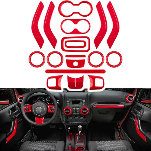 Vista 10 de E-cowlboy Juego completo de 18 piezas de adornos para interior de auto, kit de adornos para interior de auto