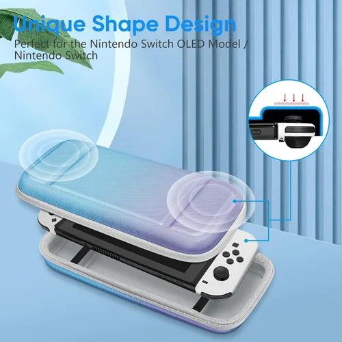 Vista 6 de Fintie - Estuche de transporte para Nintendo Switch OLED Modelo 2021Switch 2017, resistente a los golpes Funda protectora de carcasa dura
