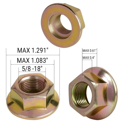 Vista 2 de Tuerca hexagonal de eje de hoja 912-0417 912-0417A 712-0417A 712-0417 Compatible con cortacésped MTD E20, para cortacésped Cub Cadet Zero Turn RZT