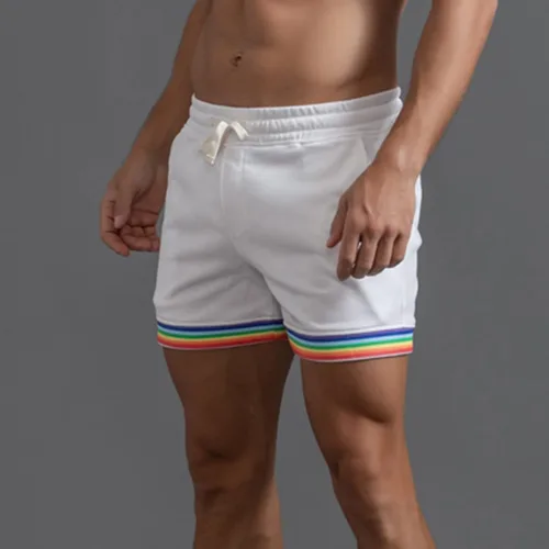 Vista 4 de Pantalones cortos de entrenamiento para hombre, estilo casual, elástico, cintura media, con cremallera, bolsillo, deporte, correr, atletismo