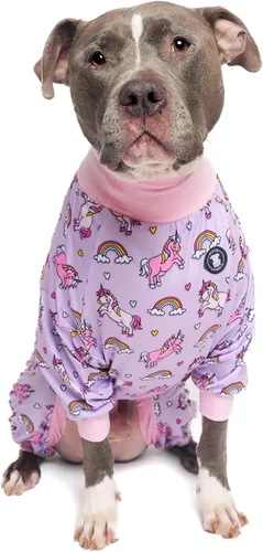Vista 25 de Pittie Clothing Pijamas para Perro Pit Bull – Mameluco para Perro de Cobertura Completa, Ropa de Pijama Suave para Razas Medianas, Grandes, XL y XXL