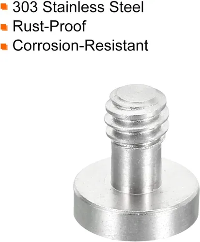 Vista 4 de PATIKIL Tornillo trípode de liberación rápida de 1/4"-20 roscas de 0.512 in de longitud, paquete de 3 tornillos de ranura hexagonal de acero