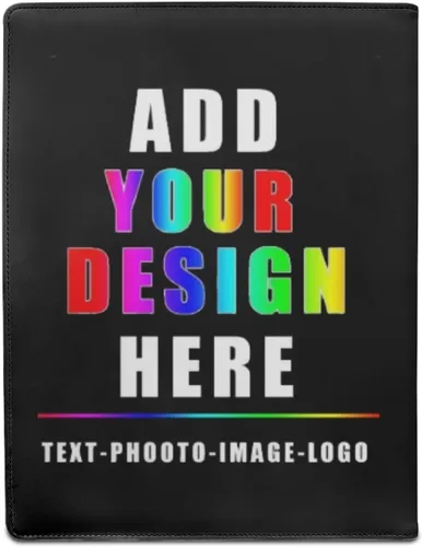 Vista 3 de Dreaweet Carpeta de cuero personalizable para mujeres y hombres, añade tu nombre/logo/imagen a la carpeta de portafolio para documentos
