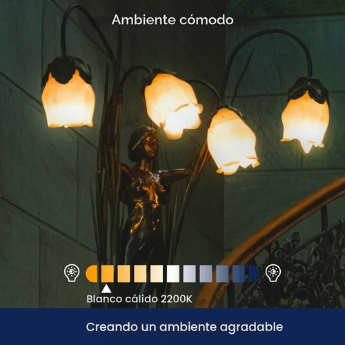 Vista 6 de FLSNT Bombillas LED de Araña Equivalentes a 40W, Bombillas LED Ámbar Regulables B11 E26 Base de Candelabro, 2200K Blanco Cálido, 330LM, Paquete de 6