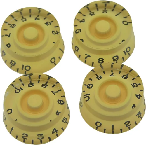 Vista 11 de KAISH Juego de 4 perillas de control de velocidad de guitarra de color ámbar, compatible con guitarra LP