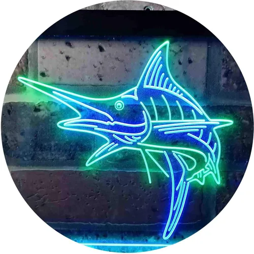 Vista 20 de ADVPRO Marlin Fish Room Man Cave Dual Color LED Neon Sign Blue & Red 12 x 8 Inches st6s32-i3723-br