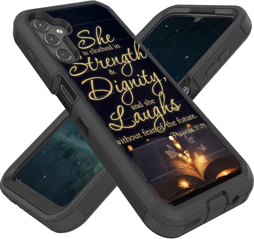 Vista 45 de Diseñada para Galaxy A17 5G de 6.7 pulgadas, resistente, resistente y duradera, a prueba de golpes, híbrida de doble capa, funda protectora de doble
