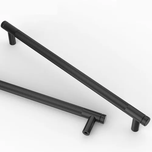 Vista 26 de Asidrama - Paquete de 10 tiradores para gabinete de 3 pulgadas (76mm) de color negro mate y bronce champán, manijas estriadas para gabinete