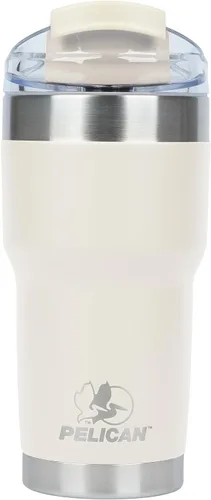 Vista 19 de Pelican Hydration Pelican Traveler™ - Vaso aislado al vacío de 22 onzas, de acero inoxidable, doble pared, con tapa doble, taza de café aislada