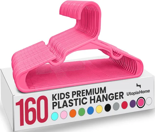 Vista 56 de Utopia Home - Perchas para niños, paquete de 20 perchas para armario de bebé de 11.5 pulgadas, color rosa bebé Perchas de plástico para bebés Se