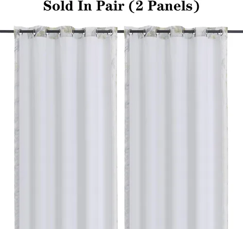 Vista 7 de Chyhomenyc Revestimientos de cortina opacas para ventana con 18 anillos, forro 100% opaco con aislamiento térmico para cortinas de 72 pulgadas, cada
