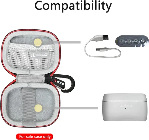 Vista 3 de RLSOCO Funda de transporte para auriculares Bluetooth inalámbricos Jabra Elite 8 Active/Elite 8 Active Gen 2/Elite 10/Elite 10 Gen 2 (solo funda)