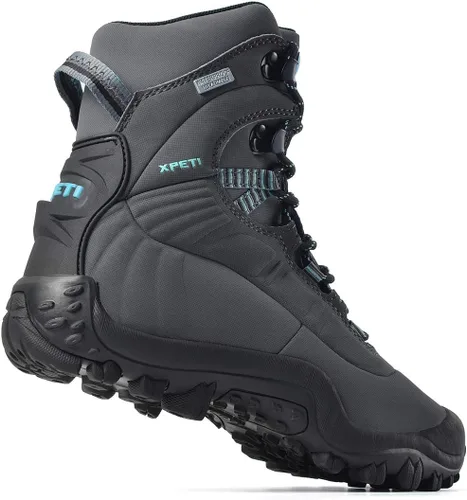 Vista 5 de XPETI Botas de senderismo para mujer Thermator Mid High Top impermeables para exteriores