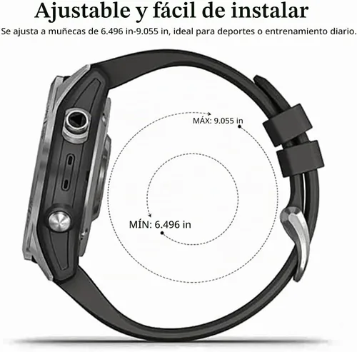 Vista 4 de EZMVZKU Correa de silicona Quickfit de 0.866 in compatible con Garmin Fenix 8/8Pro 1.850 in/Fenix 7/7 Pro/6/6 Pro/5 Plus, correa de reloj