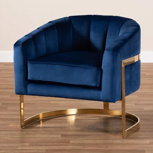 Vista 9 de Baxton Studio Sillas, talla única, azul rey oscuro/dorado