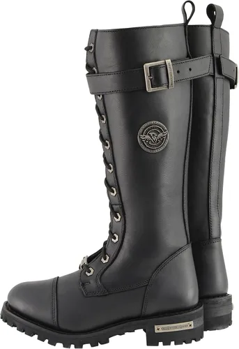 Vista 5 de Milwaukee Leather Botas de tiro alto de encaje a punta de 14 pulgadas para mujer Redondo Ancho - Mbl9355w