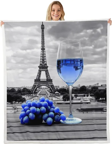 Vista 7 de Manta de franela champán para todas las estaciones, romántica manta de cama de vino tinto para decoración del hogar kawaii, manta de feliz día