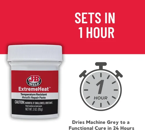 Vista 4 de J-B Weld 37901 ExtremeHeat - Pasta metálica resistente a altas temperaturas, 3 oz