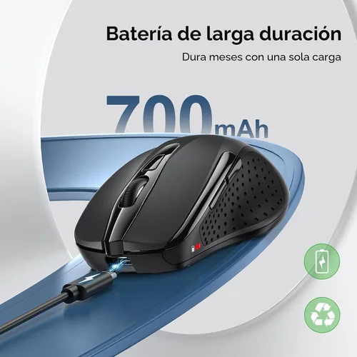 Vista 2 de TeckNet Pro M003 mouse inalámbrico, Negro