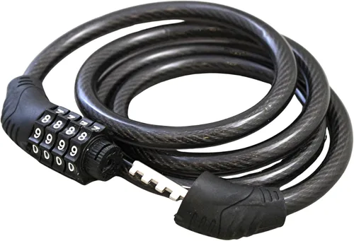 Vista 7 de Paquete de 2 cables de bloqueo de bicicleta de 4 pies con combinación reajustable de 0.315 in de acero para bicicletas, scooters, puertas de uso al