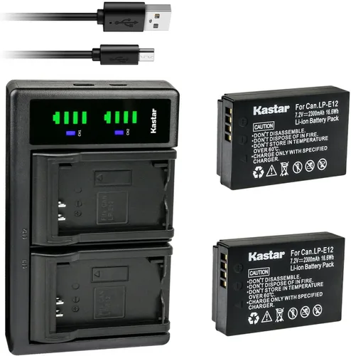 Vista 5 de Kastar LTD2 - Cargador de batería USB para Canon LP-E12 LPE12, cargador Canon LC-E12 LC-E12E, Canon EOS M50 Mark II, EOS M100, EOS M200, EOS Rebel