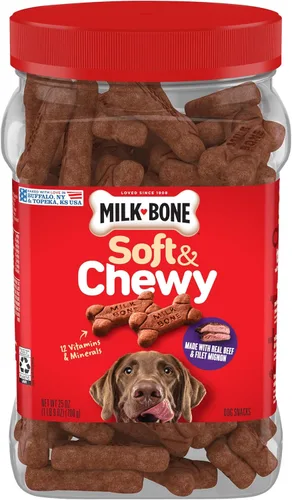 Vista 19 de Milk-Bone Golosinas suaves y masticables Mini para perros, pollo, 18 onzas Hechas con pechuga de pollo real