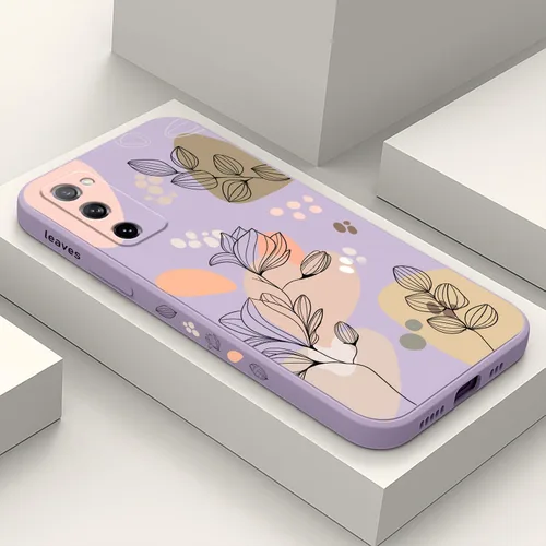 Vista 23 de LEECG para Samsung Galaxy S20 Funda, Diseño Creativo Lateral con Forro de Microfibra de Silicona Suave con Patrón de Flores para Cubierta de negro