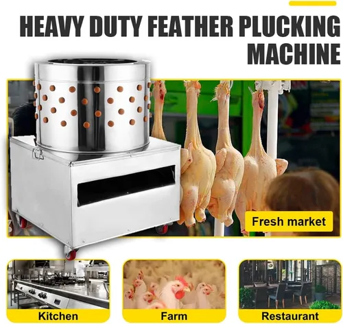 Vista 4 de 20" máquina del desplume del pollo del acero inoxidable, desplume la máquina De-Feather 1500W 275R/min, procesador eléctrico de alimentos