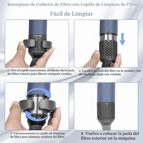 Vista 7 de Reemplazo de la cubierta de la jaula del filtro para Dyson Airwrap Gris