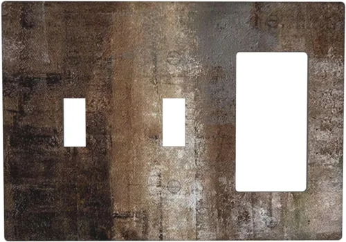 Vista 192 de Taupe Beige Marrón Gris Abstracto Arte 1-Banda Interruptor de Luz Doble de Recepción Placa de Pared Toma Cubiertas Eléctricas Decorativas Modernas
