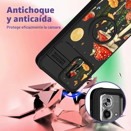 Vista 3 de Funermei - Funda para Moto G Stylus 5G 2023 con soporte de anillo, diseño Hongo de la Luna