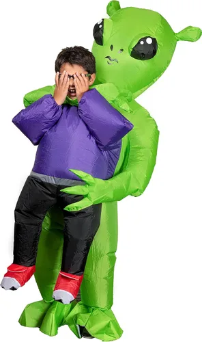 Vista 5 de Spooktacular Creations Disfraz inflable de extraterrestre de Halloween para disfraz inflable de cuerpo completo, para niño