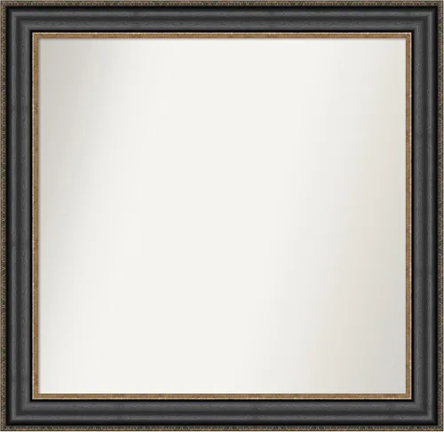 Vista 249 de Amanti Art Espejo personalizado, espejo de baño negro puente, espejo de pared o espejo de tocador de baño sobre el fregadero (26 x 26 pulgadas)