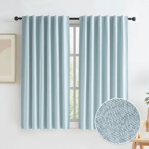 Vista 81 de KEQIAOSUOCAI - Cortinas opacas naturales de 108 pulgadas de largo, cortinas modernas con pestaña trasera, paneles plisados para sistema de cortina