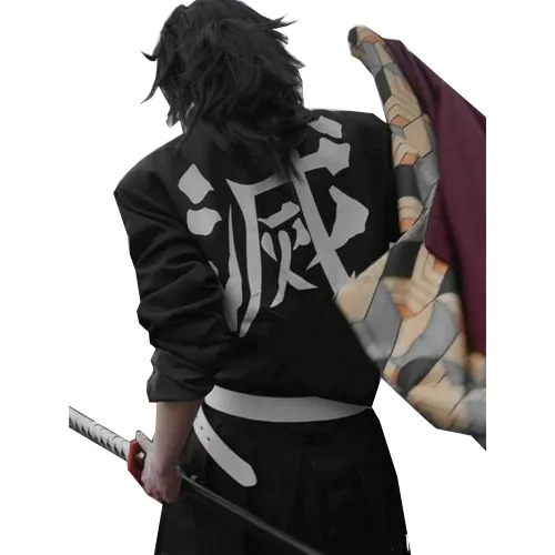 Vista 3 de Disfraces Demon Slayer Kamado Nezuko Tanjirou Agatsuma Zenitsu Tomioka Giyuu Japonés Anime Traje de Halloween con peluca