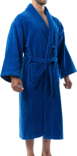 Vista 6 de Alpine Swiss Aiden - Albornoz de velour de algodón y felpa para hombre, para spa, cuello de chal